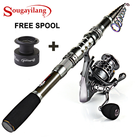 Cheap Telescopic Fishing Rod and Reel Set Carbon Fiber Rod and Spinning  Reel for Sea Boating Fishing