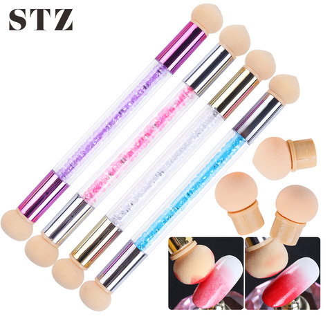 STZ Ombre Nail Brush Set Gradient Sponges Nail Art Brushes Pen Acrylic Gel Glitter Powder Picking Dotting Tools Manicure #945-1 ► Photo 1/6