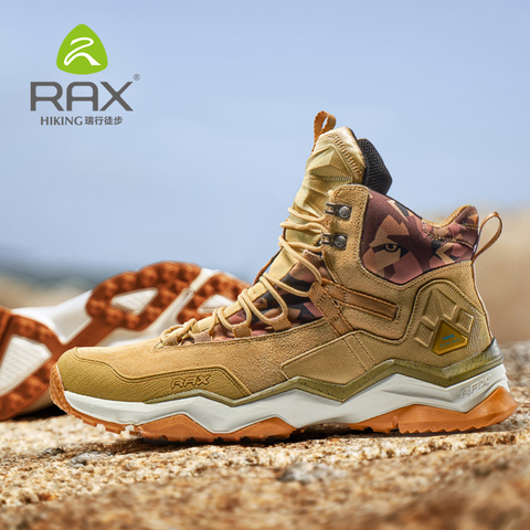 RAX Men New Outdoor Hiking Boots Genuine Leather Sports Shoes Waterproof Hiking Shoes Anti-Slip Mountain Boots 63-5B370 ► Photo 1/6