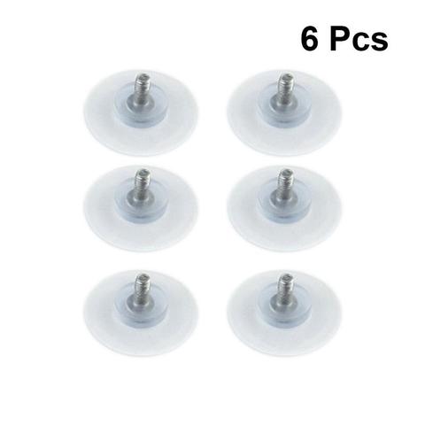 6pcs 4mm Furniture Desk Glass PVC Transparent Anti-Collision Suction Cups Sucker Hanger Pads with Screws for Glass Table ► Photo 1/6