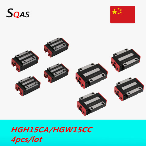 EU warehouse linear guide sliders square rail block size same as HIWIN 4pcs/lot HGH15CA /HGW15CC block slides for CNC ► Photo 1/5