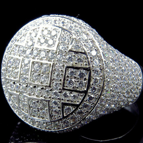 Milangirl Round Rings Men's   Iced Out Cubic Zircon Jewelry Ring s  s for men ► Photo 1/6