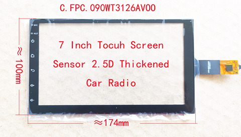 7 Inch 2.5D Thickened Touch Screen Sensor Digitizer For CarRadio CarPlay 174*100mm 6pin GT911 C.FPC.090WT3126AV00 LXH820-150-FPC ► Photo 1/4
