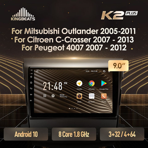 KingBeats Android 8.1 head unit 4G Car Radio Multimedia Video Player Navigation GPS For Mitsubishi Outlander 2 CW0W 2005 2011 ► Photo 1/6