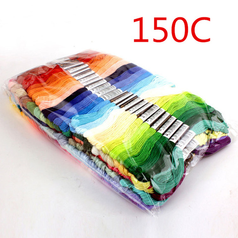 150 pcs Random Color DIY Silk Line Branch Threads Similar Thread embroidery Thread  Floss Skein Cross Stitch Thread ► Photo 1/6