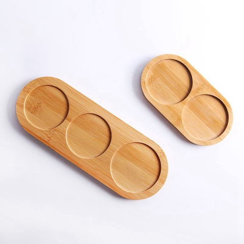 2 Cavity or 3 Cavity Bamboo Salt and Pepper Shaker Stand Tray Kitchen Storage Holder ► Photo 1/6