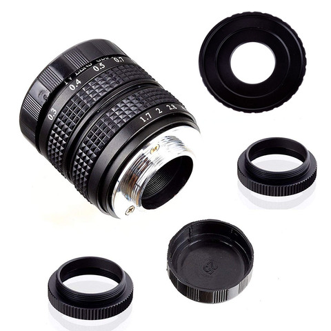 Fujian 35mm f/1.7 APS-C CCTV Lens+adapter ring+2 Macro Ring for Canon EF-M EOSM Mirroless Camera M1/M3/M5 ► Photo 1/4