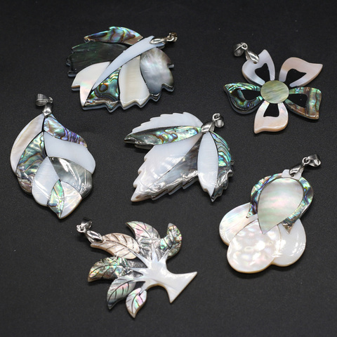 Trendy Natural Abalone Pendant Tree of Life Leaf Charm Mother of Pearl Shell Pendants for Women Jewelry Making DIY Necklace Gift ► Photo 1/6