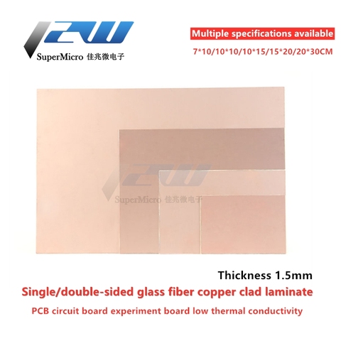 Single/double-sided copper clad laminate PCB circuit board 7*10*15*20*30CM glass fiber copper clad laminate universal board ► Photo 1/5