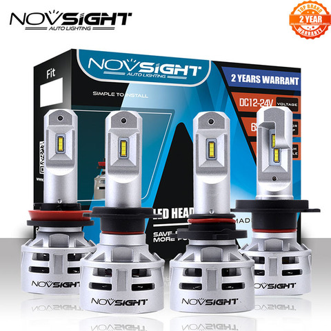 NOVSIGHT H7 LED H4 led H11 HB3 9005 HB4 9006 Car LED Headlight Bulbs 60W 10000LM Automobile Headlamp Fog Lights 12V 24V ► Photo 1/6