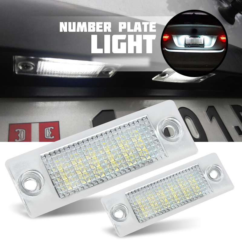 2x License Number Plate Light Lamp 18-LED For VW Caddy Transporter T5 Passat Golf Touran Jetta For Skoda ► Photo 1/6