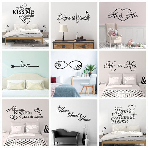 Romantic Love Always Forever Wall Sticker For house Bedroom Decor Living Room Decoration Stickers Wall Decals Decor Mural ► Photo 1/6