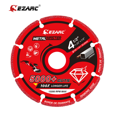 EZARC Diamond Cutting Wheel 115mm x 22.23mm for Metal, Cut Off Wheel with 5000+ Cuts on Rebar, Steel, Iron and INOX ► Photo 1/6