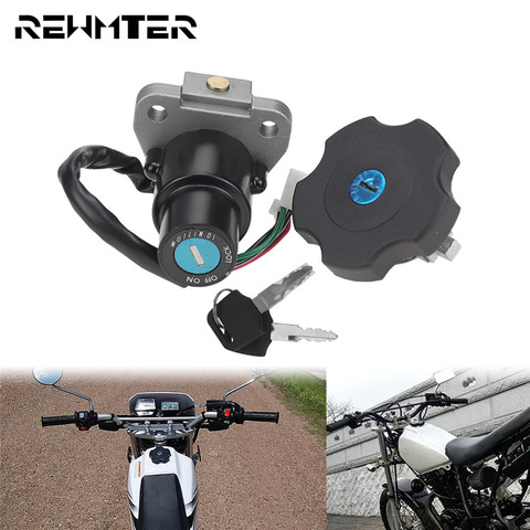 Motorcycle Ignition Switch Fuel Gas Tank Cap Lock Keys Set Black For Yamaha XT225 Serow 225 XT600 90-95 TW200 03-17 DT200 DT200R ► Photo 1/6