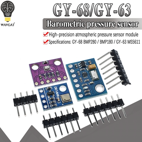 WAVGAT GY-68 GY-63 BMP180 BMP280 GY68 Digital Barometric Pressure Sensor Board Module compatible with BMP085 MS5611 For Arduino ► Photo 1/6