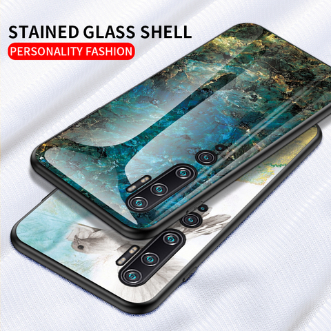 For Xiaomi Mi Note 10 Pro Case Luxury Marble Grain Hard Tempered Glass Protective Back Cover Case for Xiaomi Mi CC9 Pro ► Photo 1/6