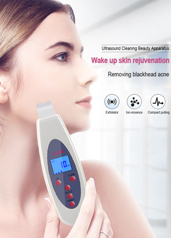 LCD Ultrasonic Face Skin Scrubber Cleanser Face Cleansing Acne Removal Pore Peeling Tone Lift ultrasonic Clean Facial Massager ► Photo 1/6