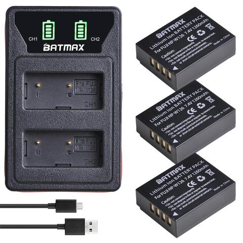 2Pcs NP W126 NP-W126 Battery + Built-in USB LCD Dual Charger for FUJIFILM X100V X-T200 X-T100 X-T3 X-A2 X-A7 X-E2 X-E3 X-H1 ► Photo 1/6