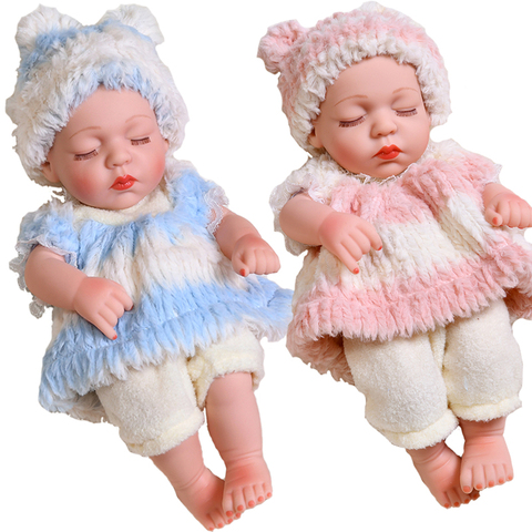 30cm Sleeping Reborn Baby Dolls Full Silicone Realistic Reborn Baby Body Lifelike Alive Babies Toys For Girls Kids Gift Dolls ► Photo 1/6