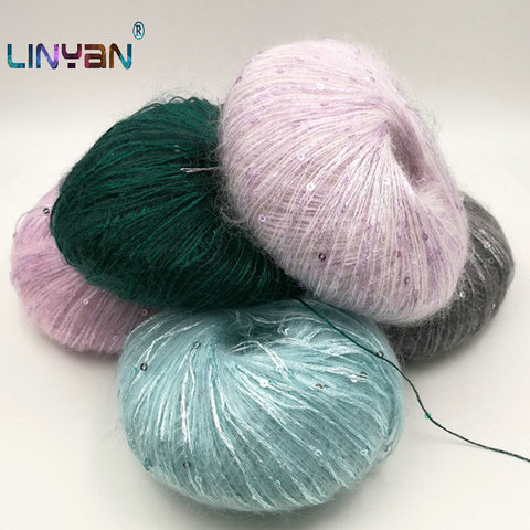 5balls *50g Paillette wool yarn for crochet Sequin yarn for knitting Hand  Wool threads Scarf tippet mohair crochet yarn ZL50 - Price history & Review, AliExpress Seller - LinYan Store