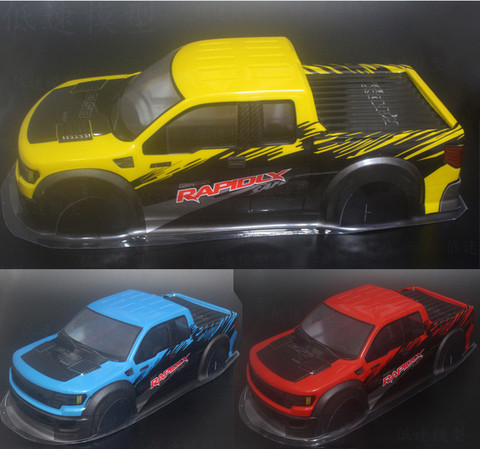 RC AUSTAR  Yellow/ Blue/ Red Plastic Body Shell For HPI 1/10th Monster Truck&HSP 94188 94111 94108 ► Photo 1/4