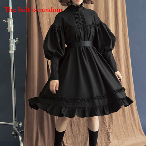 New Arrival 5 Colors Gothic Lolita Dress Japanese Soft Sister Black Dresses Cotton Women Princess Dress Girl Halloween Costume ► Photo 1/6