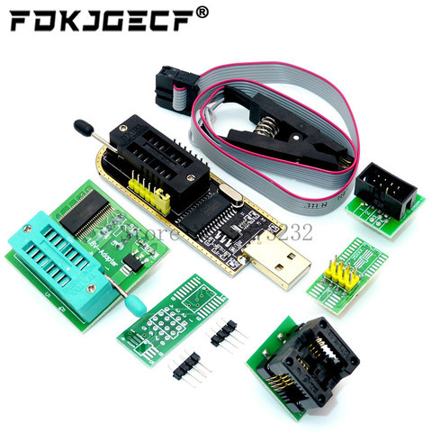 CH341A 24 25 Series EEPROM Flash BIOS USB Programmer Module + SOIC8 SOP8 Test Clip + 1.8V adapter + SOIC8 adapter DIY KIT ► Photo 1/6