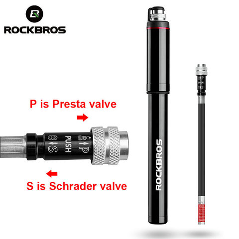 ROCKBROS Bike Bicycle Pump Aluminum Alloy 150PSI/260PSI High Pressure Mini Air Pump For Bike Cycling Tire Inflator MTB ► Photo 1/6