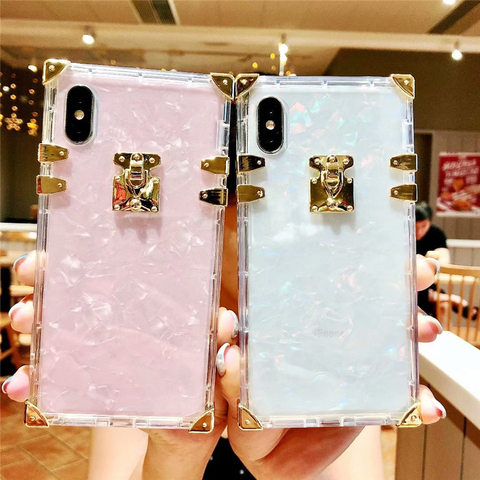 Luxury Square Clear TPU Case For iPhone 11 Pro Max Soft Silicone Bling Phone  Cover For iPhone X XS Max XR For iPhone 6 7 8 Plus - Price history & Review