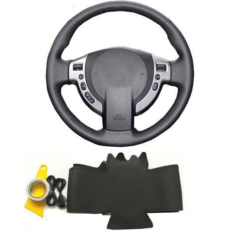 Genuine leather DIY braided hand sewing steering wheel cover car accessories for Nissan Qashqai J10 J11 X-Trail T31 NV200 Rogue ► Photo 1/6
