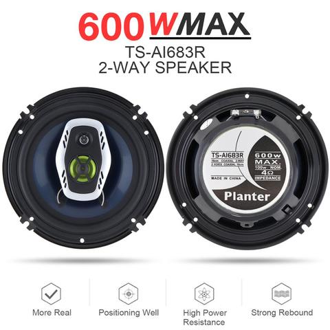 2pcs 6.5 Inch 16cm 600W 2 Way Universal Car Coaxial Hifi Speakers Auto Audio Music Stereo Speaker Non-destructive Installation ► Photo 1/6