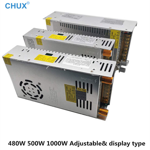 480w 500w 1000w Adjustable Switching Power Supply Digital display 5V 12v 24v 30V 48v AC -DC Converter 80v 120v 220V LED Power ► Photo 1/6