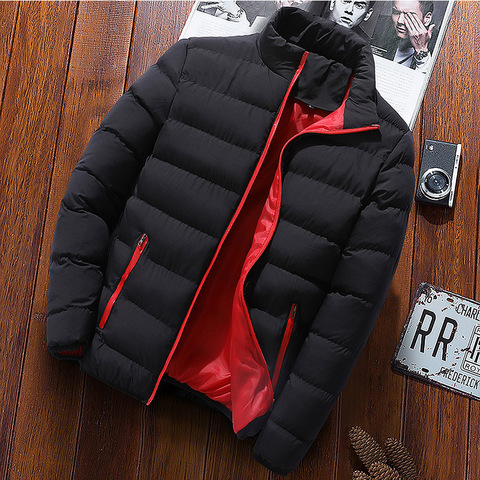 Winter Men's Parka Warm Wind Proof Stand Collar Long Sleeve Pocket Zipper Casual Large Size Male Outdoor Coat ► Photo 1/6
