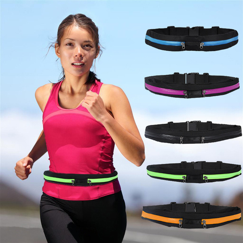Running Waist Belt Bag Pack Pouch Bum Runner Sports Jogging Gym Yoga Dual Pocket 