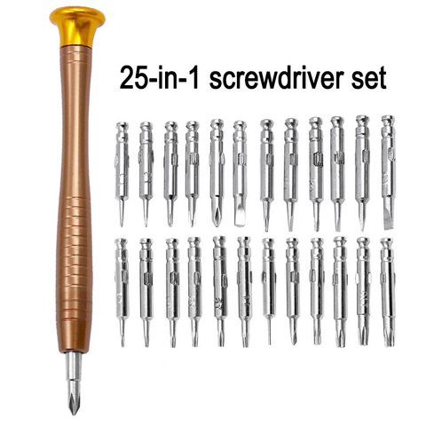 25PC Multi-Function Manual mini screw driver Set Mobile Phone Laptop Repair Tools iphone 7/8/X pen screwdriver bit set Pozidriv ► Photo 1/6