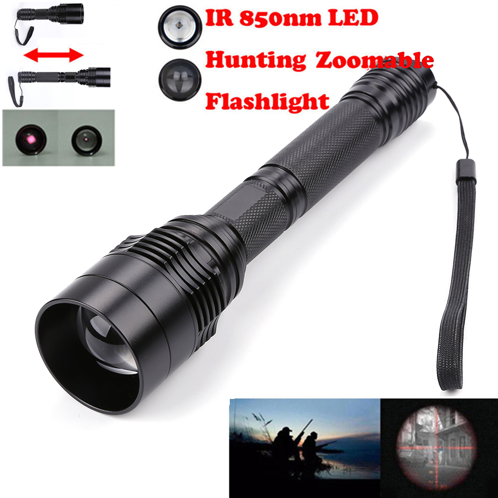 Zoomable 10W/7W/5W 850/940nm IR Infrared Light Flashlight Night Vision Hunting 