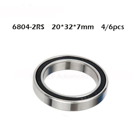Free Shipping 4/6PCS ABEC-1 6804-2RS High quality 6804RS 6804 2RS RS 20x32x7 mm 20*32*7mm Rubber seal Deep Groove Ball Bearing ► Photo 1/5