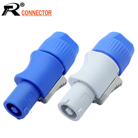 10pcs/lot 3 PIN AC Powercon Connector Male Plug NAC3FCA NAC3FCB AC Power Plug 20A/250V for Stage Light LED Screen Blue/White ► Photo 1/6