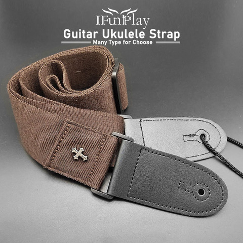 Adjustable Guitar Straps with Picks Holders PU Leather Ends for Acoustic Guitar Bass Ukulele Strap Belt Guitarra Parts ► Photo 1/6