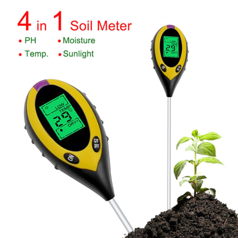 4 in1 Soil PH Meter Tester Digital Temperature Sunlight Fertility Hygrometer ► Photo 1/6