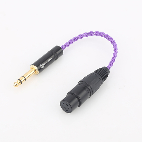 2022 Audiocrast HIFI 6.35mm 1/4 Male to 4-Pin XLR Female Balanced Connector TRS Audio Adapter Cable 6.35mm to XLR Silver Plated ► Photo 1/6