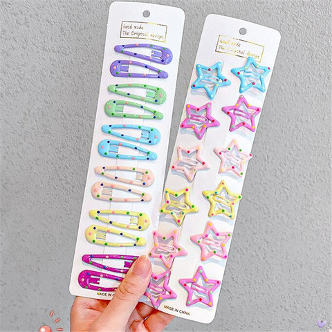 Latest Star Geometric Metal Small Hairpins Set Baby Girls Children Kids Hair Clips Pins Accessories Barrettes Hairclip Headdress ► Photo 1/6