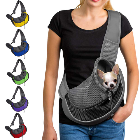 Pet Dog Cat Sling Carrier Breathable Travel Safe Sling Bag Puppy Kitten Outdoor Mesh Oxford Single Comfort Handbag Tote Pouch ► Photo 1/4