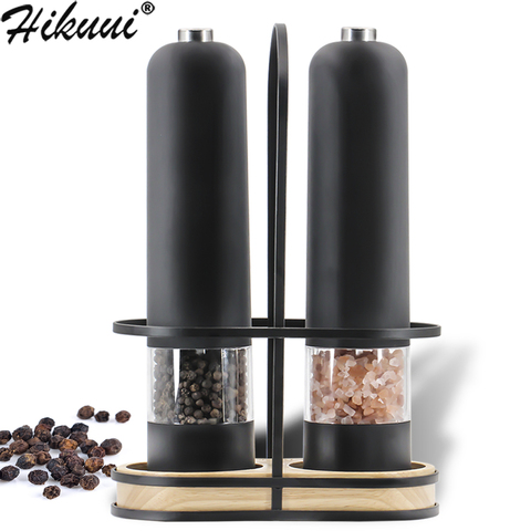 Automatic Salt Pepper Grinder Set Electric Plastic Ceramic Burr Mill For Herb Pepper Spice Adjustable Kitchen Grinding Gadgets ► Photo 1/6