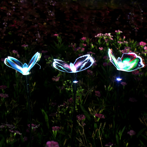 Outdoor Solar Garden Lights Solar Stake Light Butterfly Decorative Lighting Multi-color Changing LED Solar Lamp For Outdoor Yard ► Photo 1/6