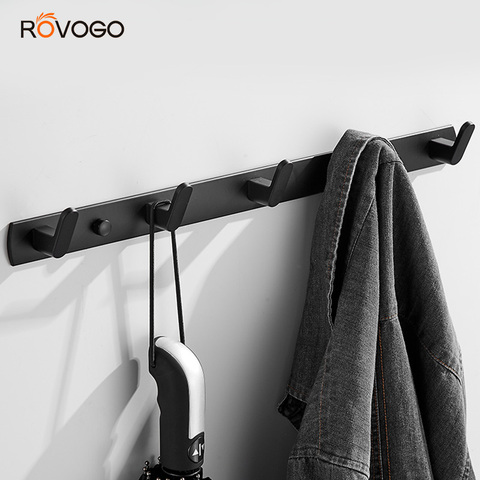 ROVOGO Coat Rack with 3/4/5/6 Hooks Wall Mounted, Metal Coat Hook Rail for Coat Hat Towel Purse Robes Bathroom Entryway ► Photo 1/6