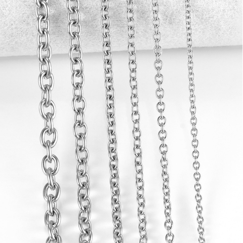 1.5/2/2.5/3/4/4.5mm Stainless Steel Cross O Chain Stainless Stele Rolo Necklace For Women Men DIY Jewelry Thin Bracelet Necklace ► Photo 1/5