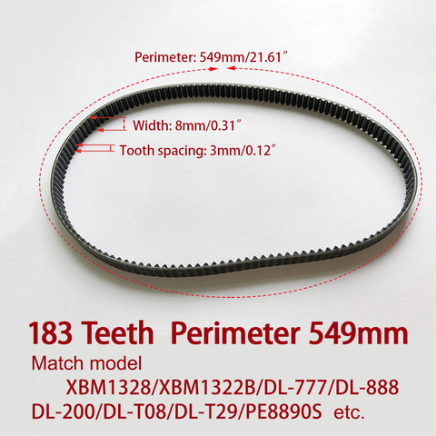 183 Teeth Breadmaker Conveyor Belts bread machine belts Bread Maker Parts 183Teeth Perimeter 549mm Kitchen Appliance accessories ► Photo 1/6