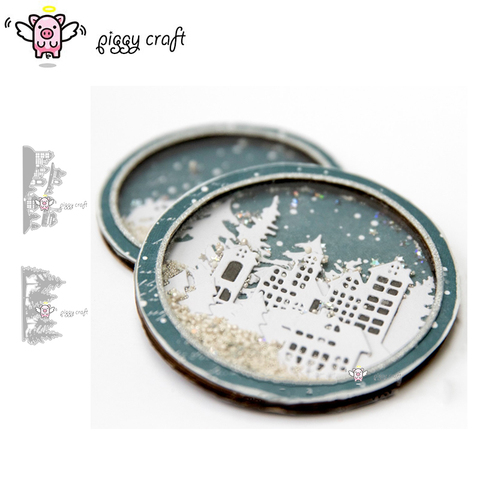 Piggy Craft metal cutting dies cut die mold Christmas tree house side Scrapbook paper craft knife mould blade punch stencils die ► Photo 1/3