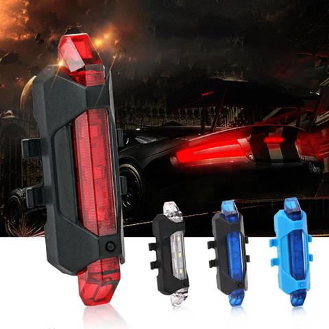 5Led Usb Rechargeable Bike Tail Light Bicycle Safety Cyclings Warning Rear Lamp&